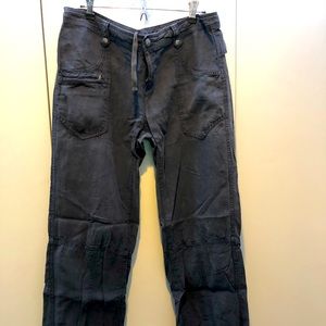 Athleta linen cargo pants gray